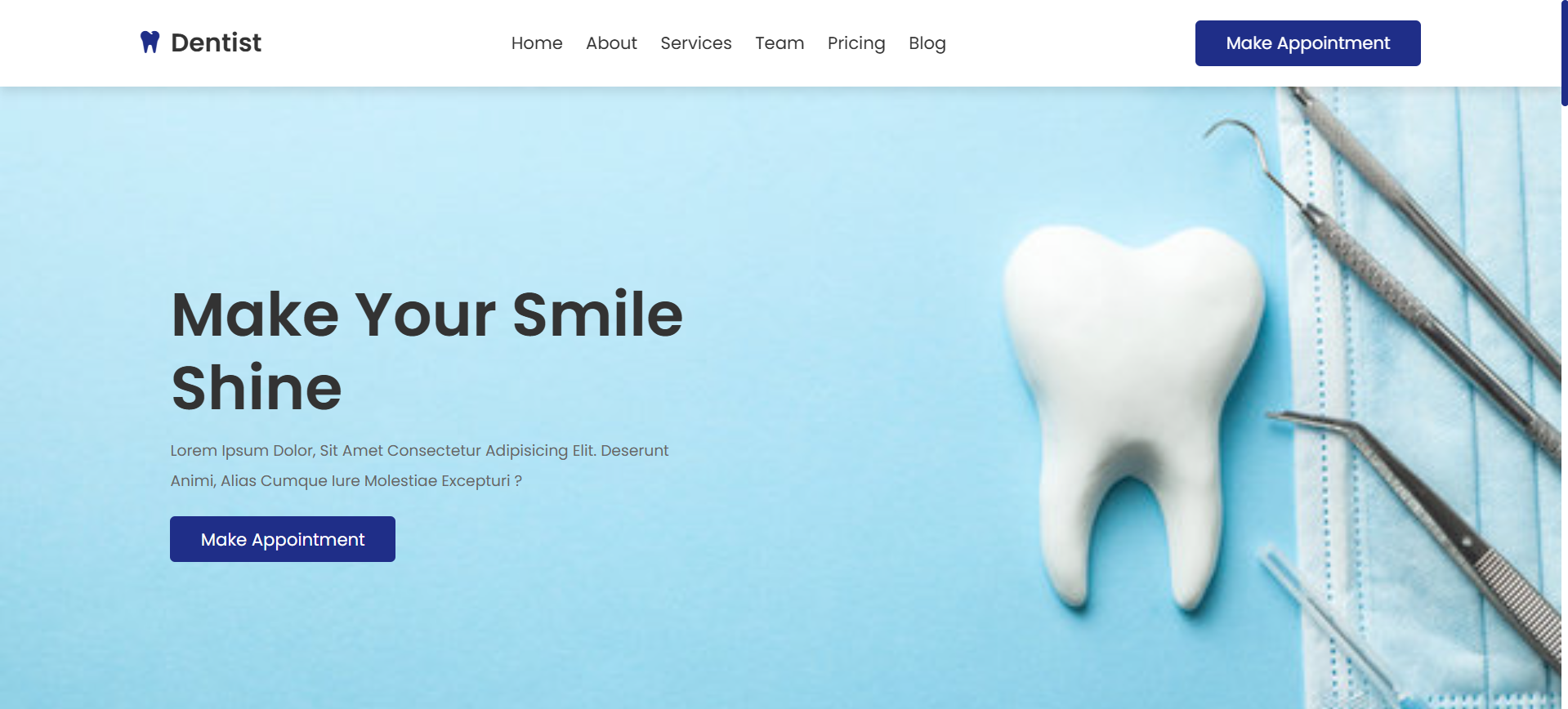 Скриншот сайта Dental Clinic